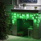 Гирлянда "Бахрома", 1.8 х 0.5 м, LED-48-220V, 8 режимов, нить прозрачная, свечение зелёное