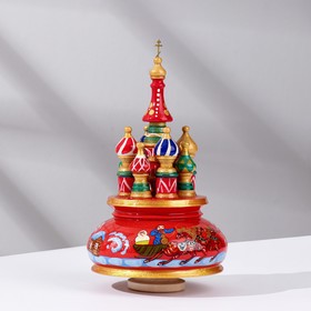Сувенир музыкальный "Храм.Тройка", 19х15,5 см, красная