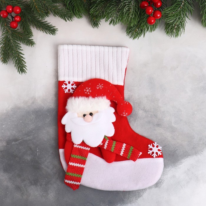 Носок для подарков "Снегопад" 18*26 см, дед мороз