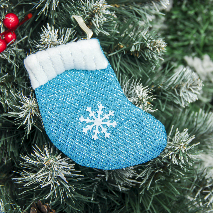 Носок для подарка "Снежинка" 9*11,5 см, голубой