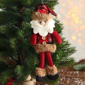 Мягкая игрушка "Дед мороз в клетку" 8*30 см красный в Донецке