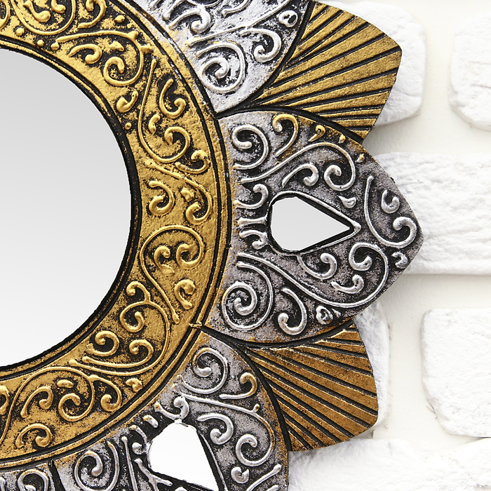 Панно зеркальное "Цветок" 40х1х40 см - фото 798055581