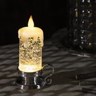 Светодиодная фигура «Серебристая свеча» 7 × 15 × 7 см, пластик, батарейки AG13х3, свечение тёплое белое - фото 562822