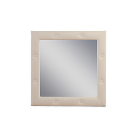 Зеркало «Алеро» квадратное, 85,5 × 85,5 см, экокожа, цвет бежевый