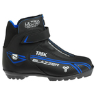 Ботинки лыжные TREK Blazzer Control 3 NNN ИК, цвет чёрный, лого синий, размер 37 - фото 800283153