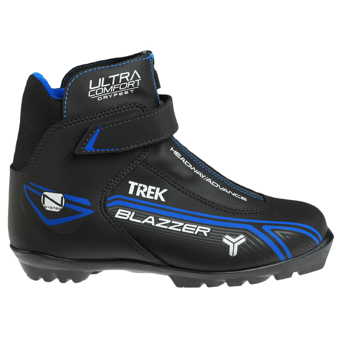 Ботинки лыжные TREK Blazzer Control 3 NNN ИК, цвет чёрный, лого синий, размер 41