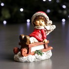 Фигура "Мальчик на санях" красный 9х6х11см Фигура "Мальчик на санях" красный 9х6х11см