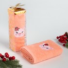 Полотенце махровое с вышивкой "Свинка" 30х60см, 340 г/м2, 100% хлопок Полотенце махровое с вышивкой "Свинка" 30х60см, 340 г/м2, 100% хлопок
