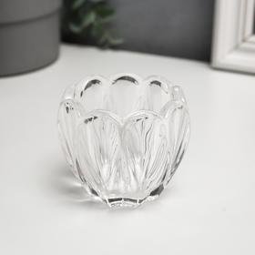 Подсвечник стекло на 1 свечу "Бутон тюльпана" прозрачный 6х7,3х7,3 см в Донецке