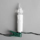 Гирлянда "Нить" с насадками "Свечи на прищепке", 10 м, 50 LED-220V, нить тёмная Гирлянда "Нить" с насадками "Свечи на прищепке", 10 м, 50 LED-220V, нить тёмная
