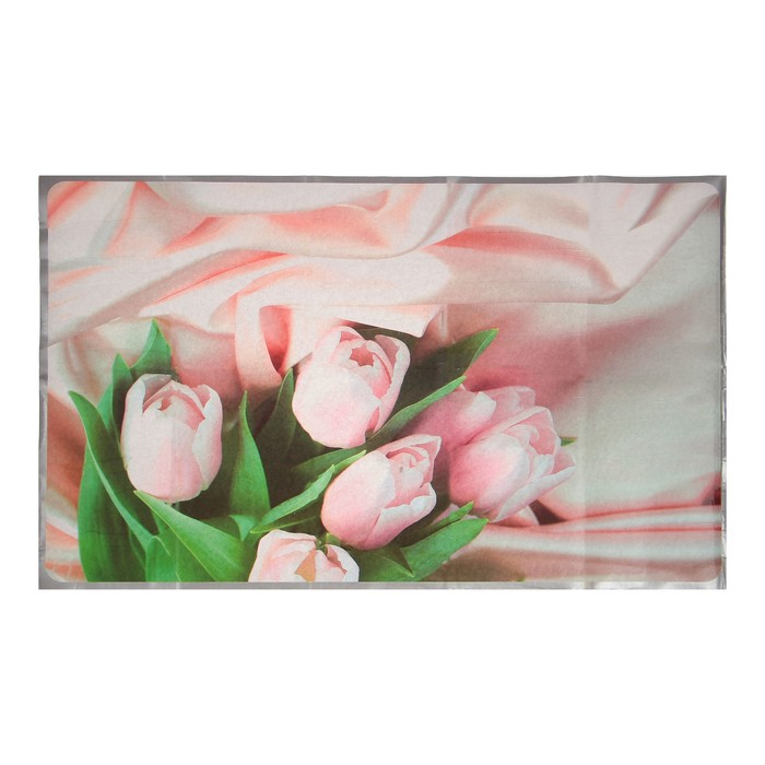 Наклейка на кафельную плитку &quot;Розовые тюльпаны на шелке&quot; 75х45 см