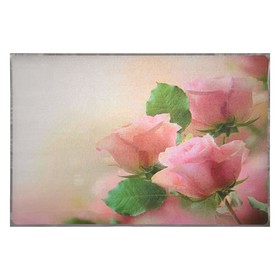 Наклейка на кафельную плитку "Розовые крупные розы" 60х90 см