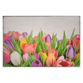 Наклейка на кафельную плитку "Букет разноцветных тюльпанов" 60х90 см