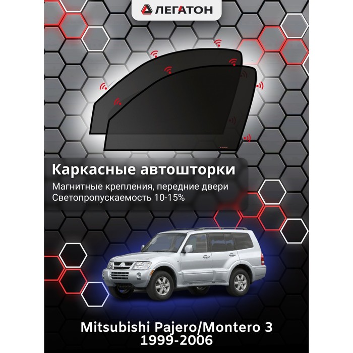 Каркасные Автошторки Mitsubishi Montero 3 г.в. 1999-2006 передние (магнит)