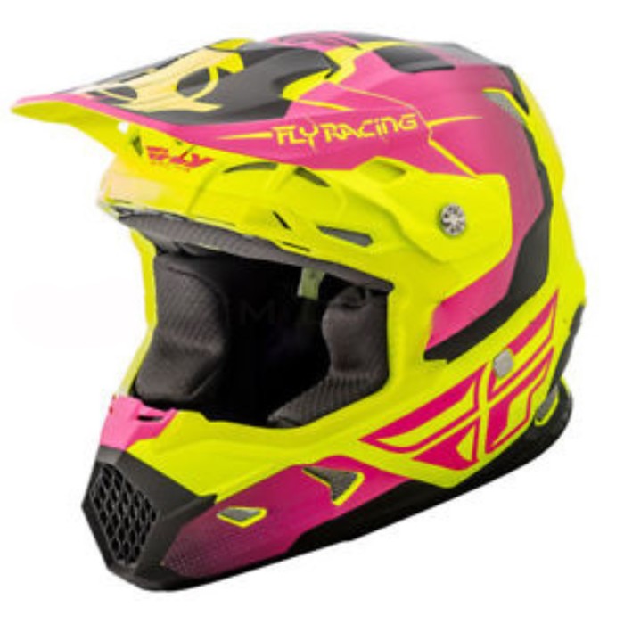 Шлем кроссовый FLY RACING TOXIN ORIGINAL Hi-Vis Yellow/pink matt 2018, M