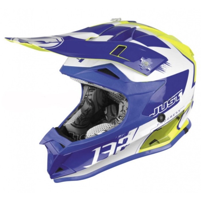 Шлем подростковый кроссовый JUST1 J32 Youth Pro Kick white/blue/yellow, YL