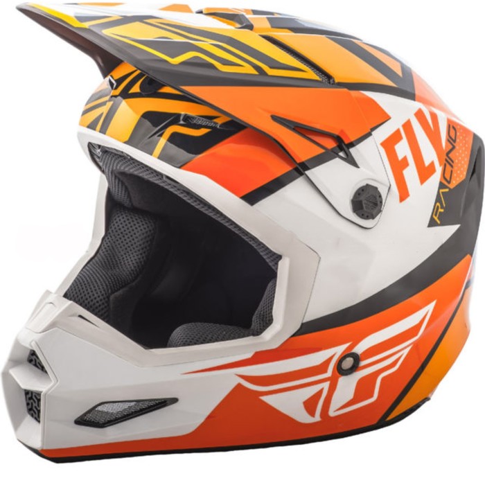 Шлем подростковый кроссовый YOUTH FLY RACING ELITE GUILD orange/white/black, L