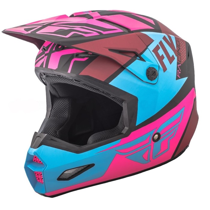 Шлем подростковый кроссовый YOUTH FLY RACING ELITE GUILD pink/blue/matt black, L