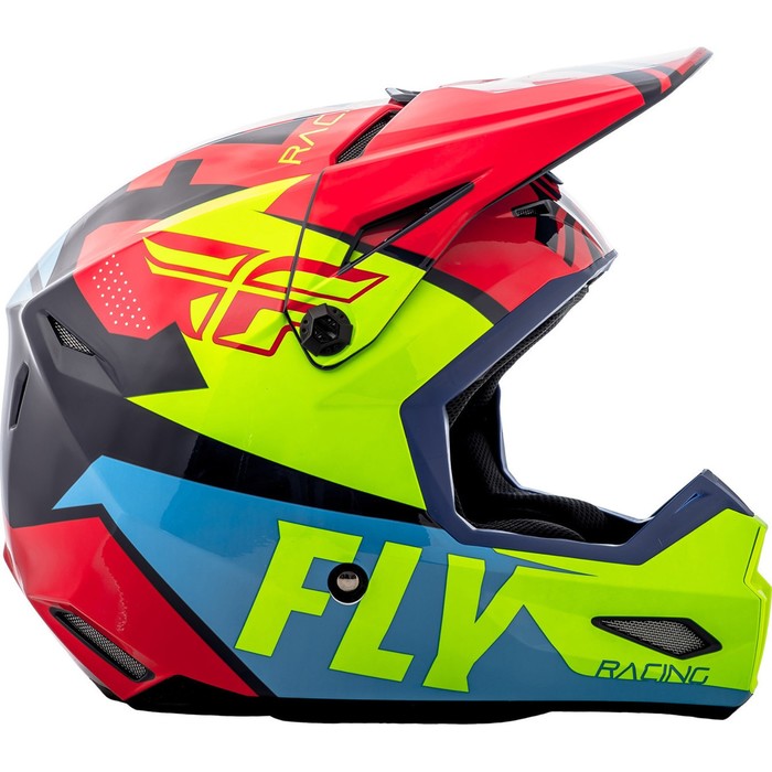 Шлем подростковый кроссовый YOUTH FLY RACING ELITE GUILD red/blue/Hi-Vis yellow, L