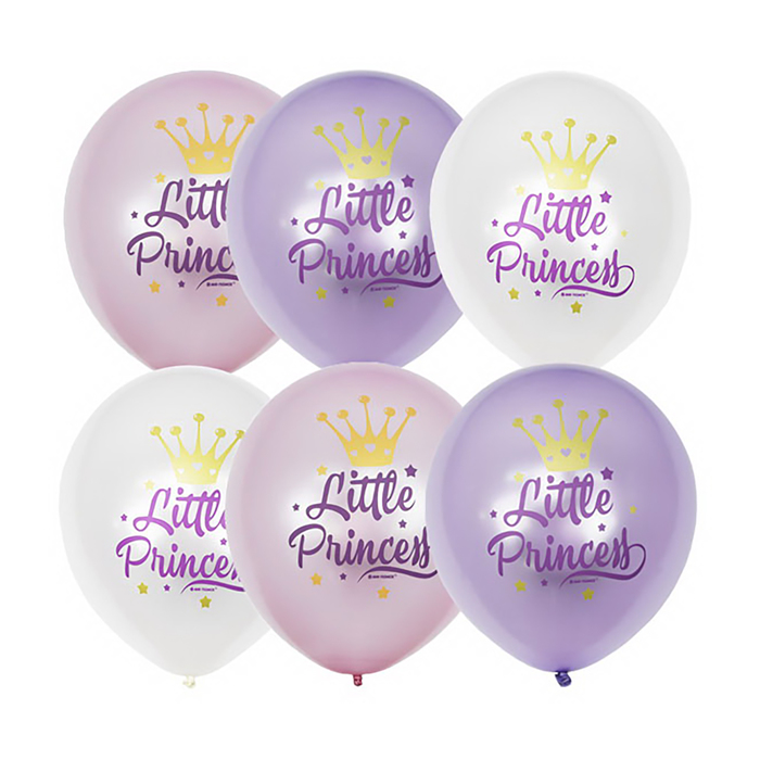 Шар латексный 12" «Маленькая принцесса», перламутр, шелкография, 2-сторонний, набор 25 шт.