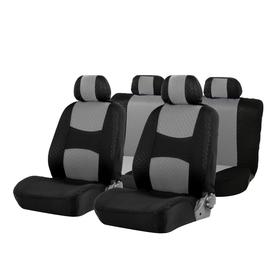 Авточехлы TORSO Premium универсальные, 9 предметов, чёрно-серый AV-3