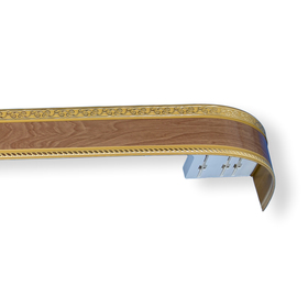 Карниз трёхрядный «Ультракомпакт. Есенин», 160 см, с декоративной планкой 7 см, цвет золото/олива
