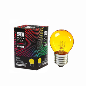 Лампа накаливания Luazon Lighthing E27, 40W, декоративная, желтая, 220 В