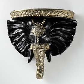 Консоль "Индийский Слон", чёрный,золото 40 х 38 см