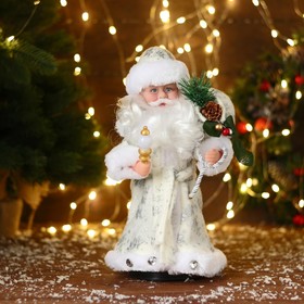 {{photo.Alt || photo.Description || 'Дед Мороз &quot;В белой шубке с подарками&quot; двигается, с подсветкой, 30 см'}}