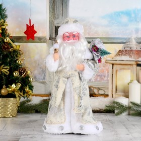 {{photo.Alt || photo.Description || 'Дед Мороз &quot;В белой шубке с подарками&quot; двигается, с подсветкой, 38 см'}}