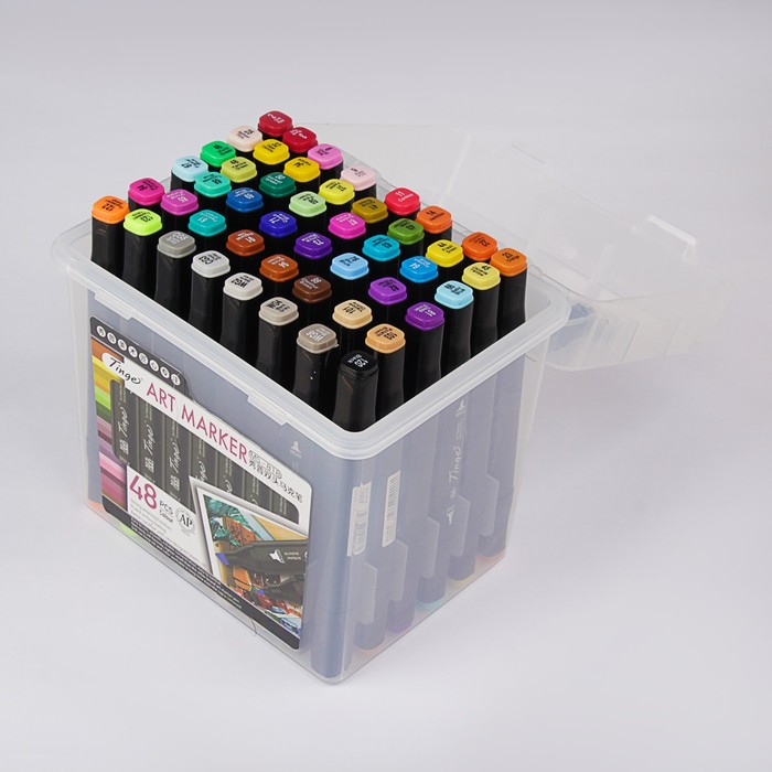 Набор маркеров профессиональных двусторонних Superior Tinge, чёрный корпус, 48 штук, 48 цветов, MS-818 - фото 5166827