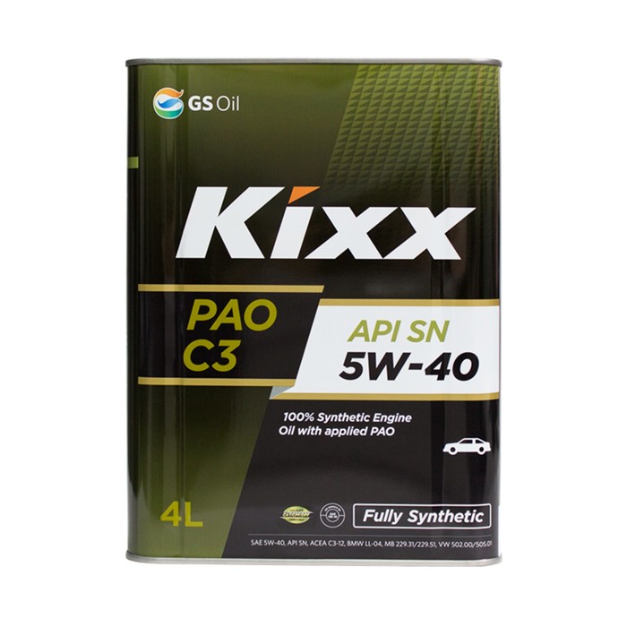 Моторное масло Kixx PAO C3 5W-40, 4 л