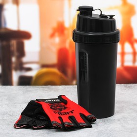Set "Fit or fight" gloves 9 X15 cm, cocktail shaker 600 ml