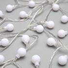 Гирлянда «Нить» 5 м с насадками «Шарики белые», IP20, прозрачная нить, 30 LED, свечение белое, 8 режимов, 220 В 3590699