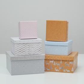 Набор подарочных коробок 6 в 1 «Зигзаги», 18 × 18 × 10‒8 × 8 × 4.5 см