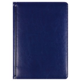 Ежедневник недатированный А5+, 136 листов Sidney Nebraska, обложка искусственная кожа, серебряный срез, синий