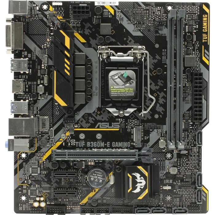 Материнская плата Asus TUF B360M-E GAMING Soc-1151v2 Intel 2xDDR4 mATX AC97 7.1 LAN+DVI+HDMI   39408