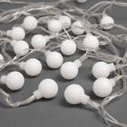 Гирлянда «Нить» 5 м с насадками «Шарики белые», IP20, прозрачная нить, 30 LED, свечение тёплое белое, 8 режимов, 220 В 3590700