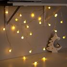 Гирлянда «Нить» 5 м с насадками «Шарики белые», IP20, прозрачная нить, 30 LED, свечение тёплое белое, 8 режимов, 220 В 3590700