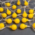 Гирлянда «Нить» 5 м с насадками «Шарики жёлтые», IP20, прозрачная нить, 30 LED, свечение жёлтое, 8 режимов, 220 В 3590702