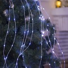 Гирлянда "Конский хвост (капля росы)", 15 серебристых нитей по 2 м, LED-300-6V-220V, свечение белое