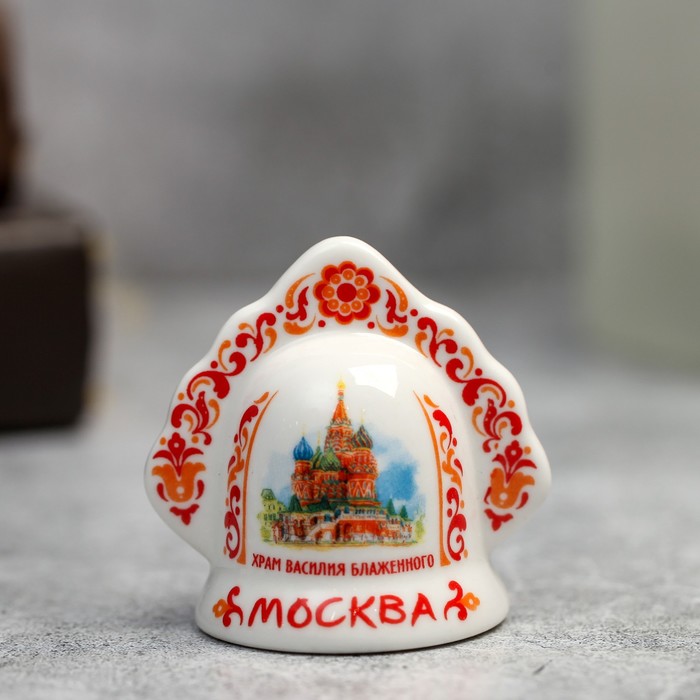 Колокольчик в виде кокошника «Москва» (Храм Василия Блаженного), 5.5 х 5.5 см