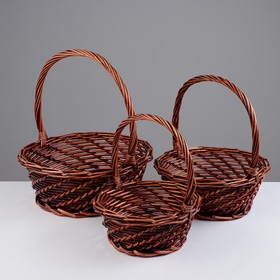 A set of baskets 3 pcs, a dark willow