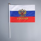 Флаг России с гербом, 20 х 30 см, шток 40 см - фото 568754