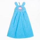 Полотенце-рушник махровый «Зайчик», размер 43×35 см, цвет голубой, 100% хлопок, 300 г/м² - фото 107716704