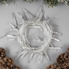 Гирлянда «Нить» 5 м с насадками «Хрусталики», IP20, прозрачная нить, 50 LED, свечение аквамарин, 8 режимов, 220 В 3590718