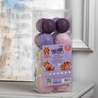 Гирлянда «Нить» 5 м с насадками «Клубки лиловые», IP20, прозрачная нить, 20 LED, свечение белое, 220 В 3590721