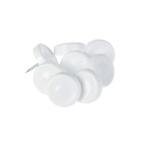Накладка мебельная круглая ТУНДРА, d=24 мм, 8 шт., пластиковая, цвет белый