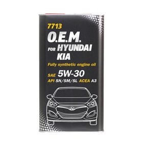 Масло моторное MANNOL 5w30 син. Hyundai Kia 7713, 4 л металл 3946826