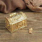 Treasure chest of happiness with fish desires, 3.6 x 2.6 cm